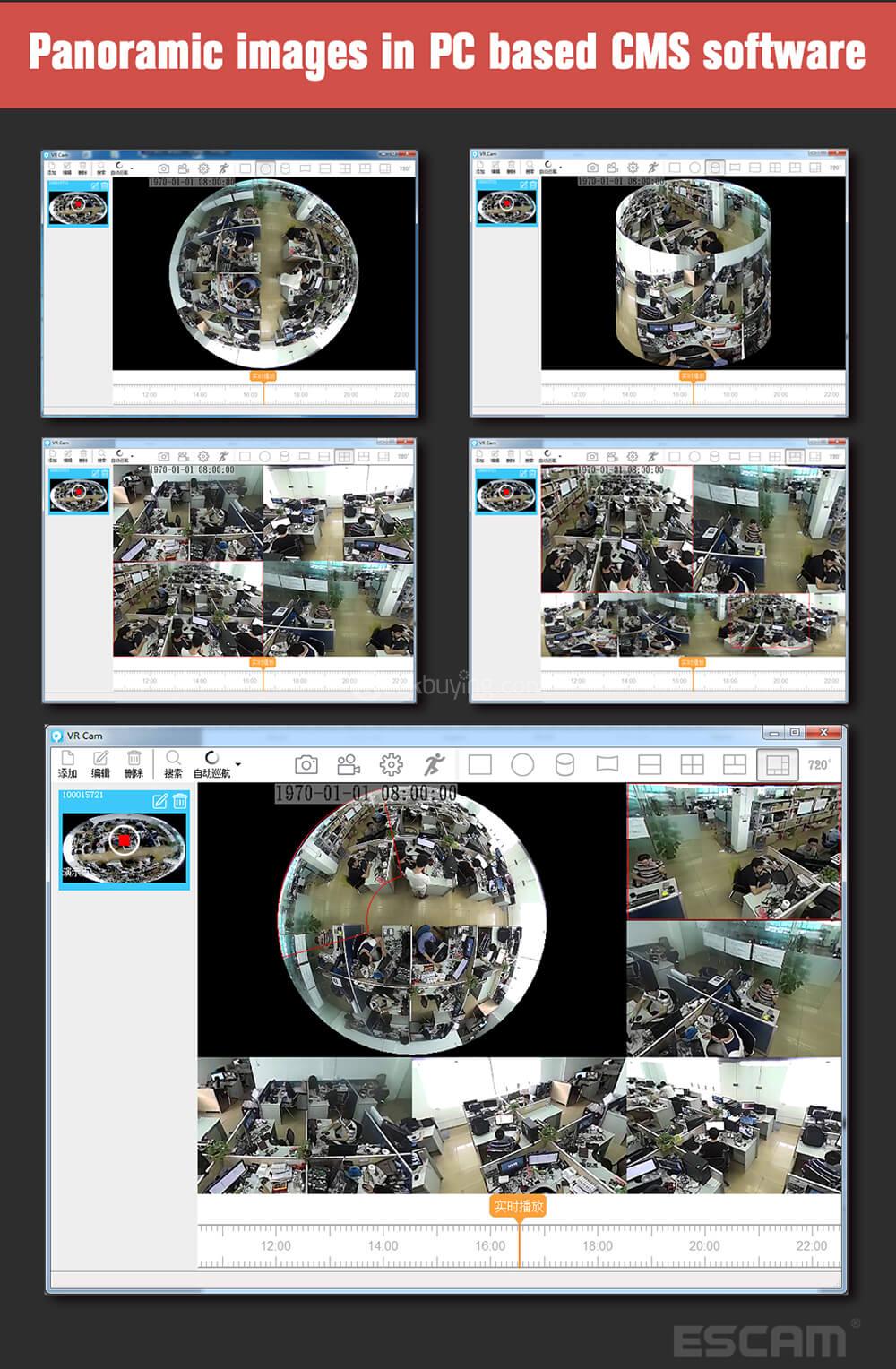 ESCAM Moon QP02 1080P WiFi Panoramic Fisheye Infrared Camera H.264 2 Megapixel 180 Degrees IP66 Waterproof IP Camera - White