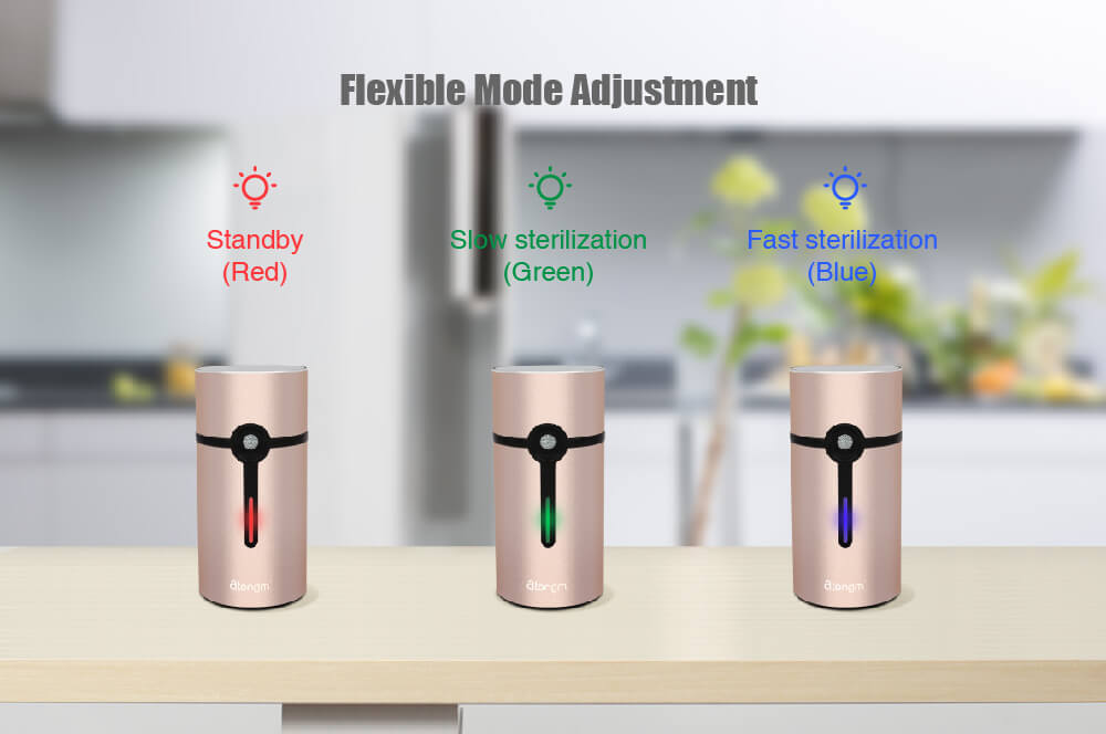 atongm KT-6830 Mini USB Sterilizing Deodorizer Live-ozone Refrigerator Air Purifier Cabinet Freshener - Rose Gold