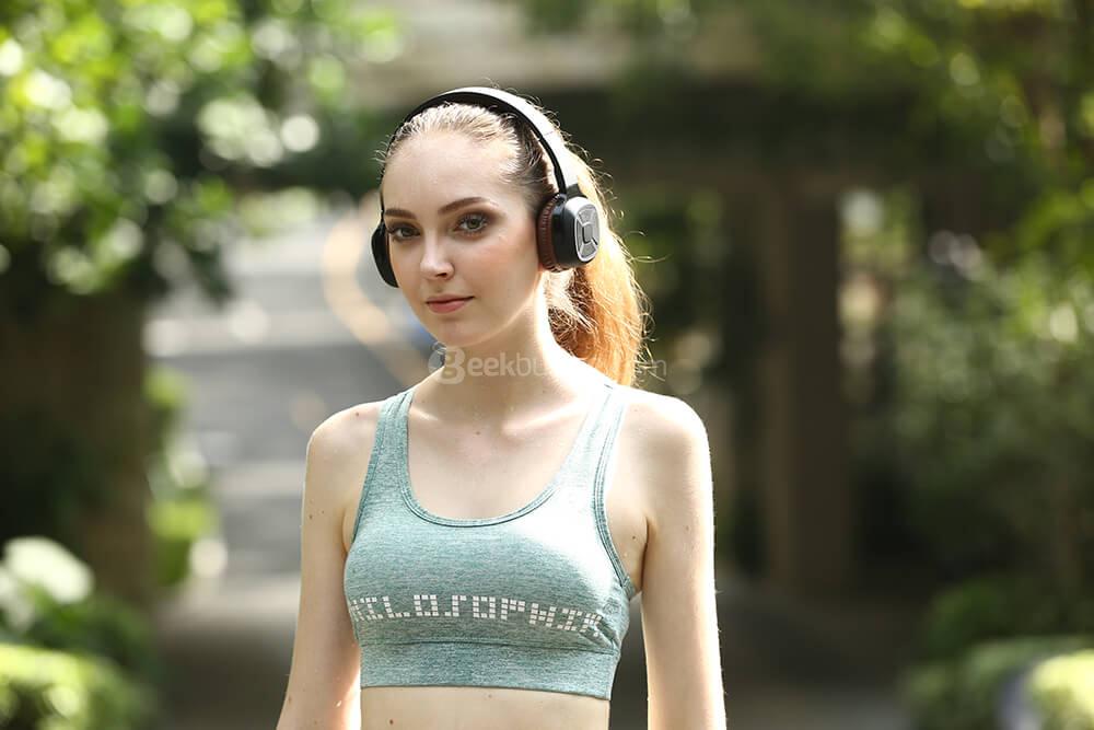 New Bee NB-6 Foldable Bluetooth 4.1 Headset Smart Pedometer Sports Headphone - Black