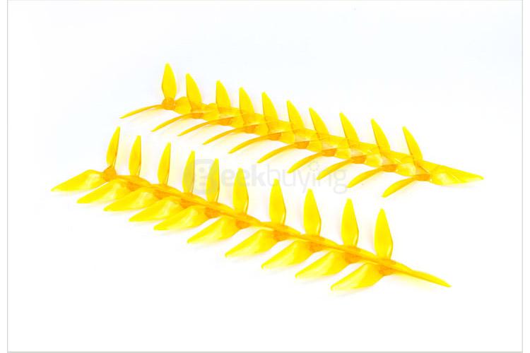 10 Pairs Kingkong 5051 5x5.1 Inch 3-Blade Single Color CW CCW Propeller for Racing Quadcopter - Yellow