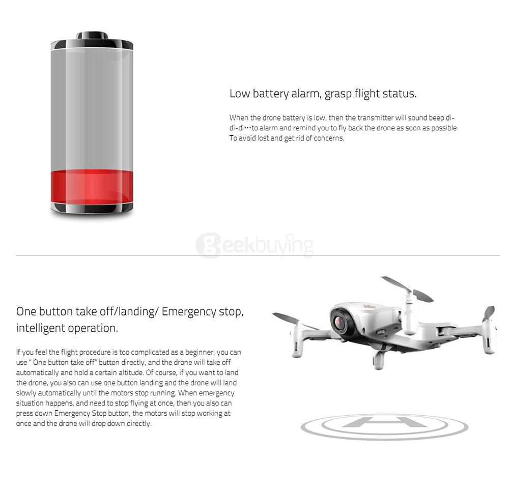 UDI R/C U29W WIFI FPV Foldable Arm with HD 720P Wide-angle Camera Altitude Hold Mode RC Quadcopter - White