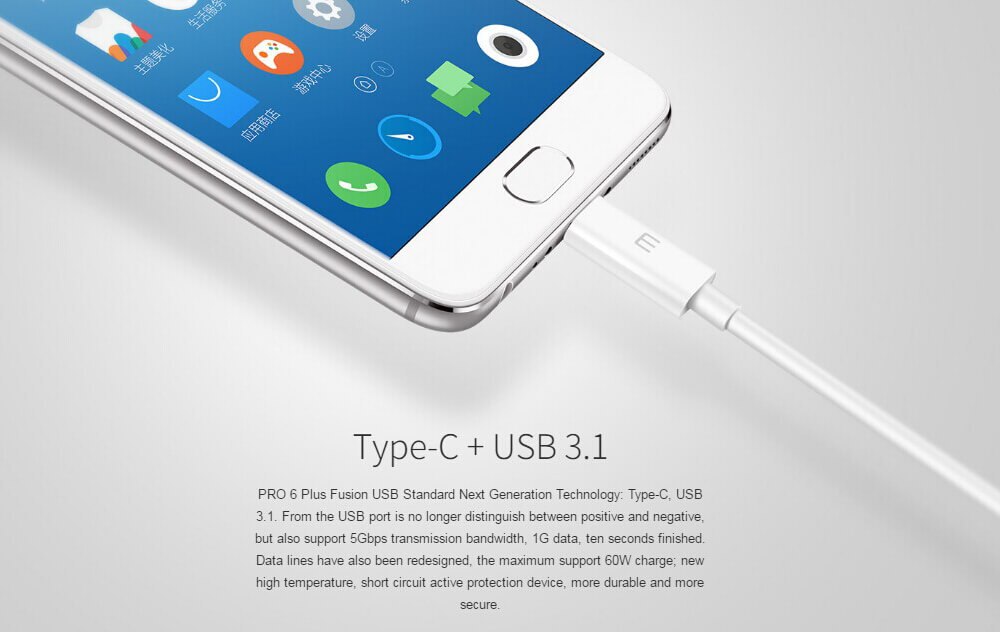 MEIZU PRO 6 Plus 5.7 Inch 2K Screen 4GB RAM 64GB ROM 5.0MP+12.0MP Cam Exynos 8890 Octa Core Flyme Smartphone Type-C VoLTE Touch ID - Moon Silver