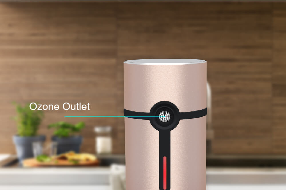 atongm KT-6830 Mini USB Sterilizing Deodorizer Live-ozone Refrigerator Air Purifier Cabinet Freshener - Rose Gold