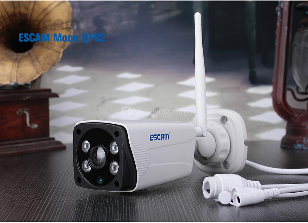 ESCAM Moon QP02 1080P WiFi Panoramic Fisheye Infrared Camera H.264 2 Megapixel 180 Degrees IP66 Waterproof IP Camera - White