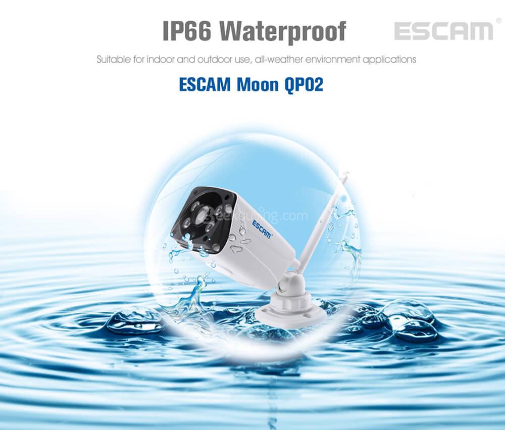 ESCAM Moon QP02 1080P WiFi Panoramic Fisheye Infrared Camera H.264 2 Megapixel 180 Degrees IP66 Waterproof IP Camera - White