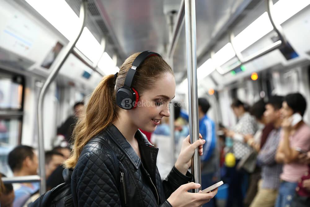 New Bee NB-6 Foldable Bluetooth 4.1 Headset Smart Pedometer Sports Headphone - Black