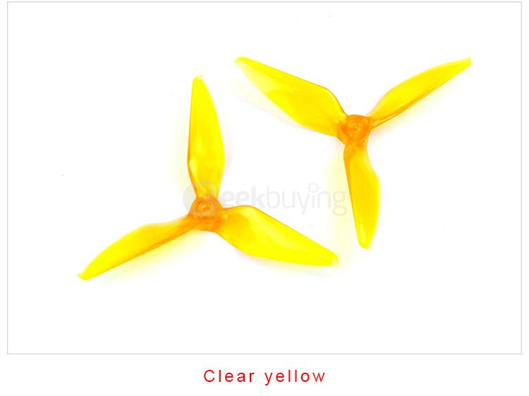 10 Pairs Kingkong 5051 5x5.1 Inch 3-Blade Single Color CW CCW Propeller for Racing Quadcopter - Yellow