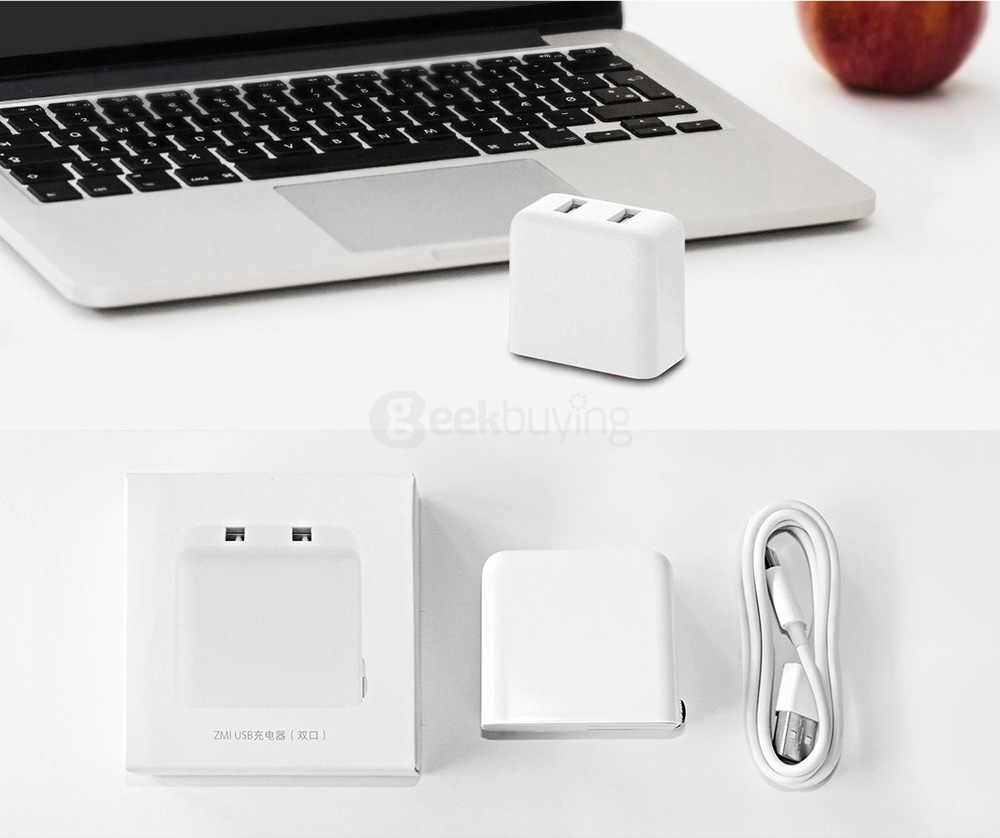 Original Xiaomi ZMI HA622 Quick Charge 3.0 18W Dual USB ports Fast Wall Charger - US Plug