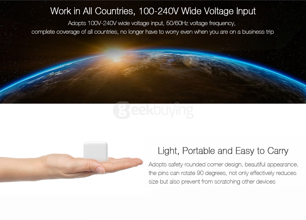 Original Xiaomi ZMI HA622 Quick Charge 3.0 18W Dual USB ports Fast Wall Charger - US Plug