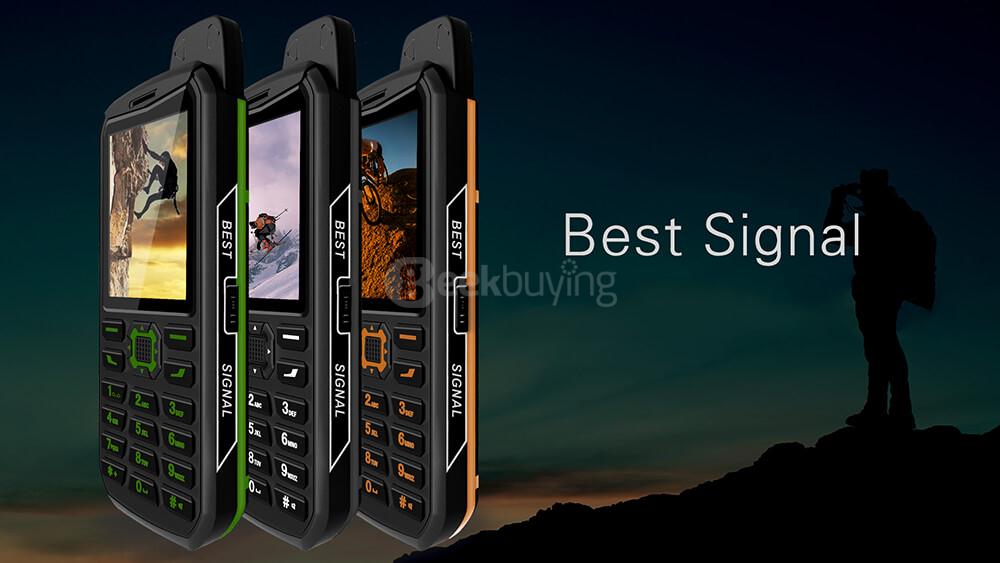 VKworld Stone V3 Plus IP54 Waterproof Phone 2.4 Inch Daily Dustproof ShatterProof 4000Mah Long Standby Speaker LED Lights - Black