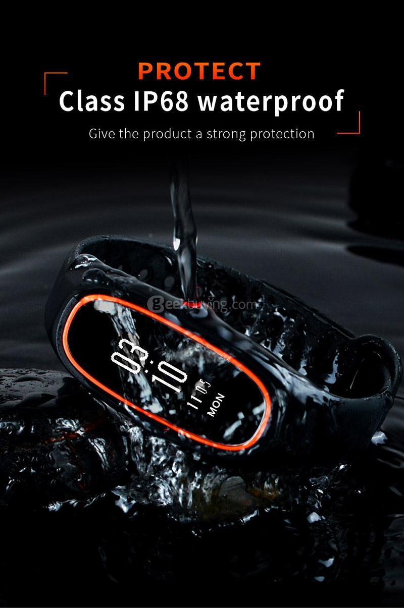 DB01 Smart Bracelet IP68 Waterproof Pedometer Blood Pressure Call Reminder Bluetooth Sports Compatible with Androis iOS - Blue