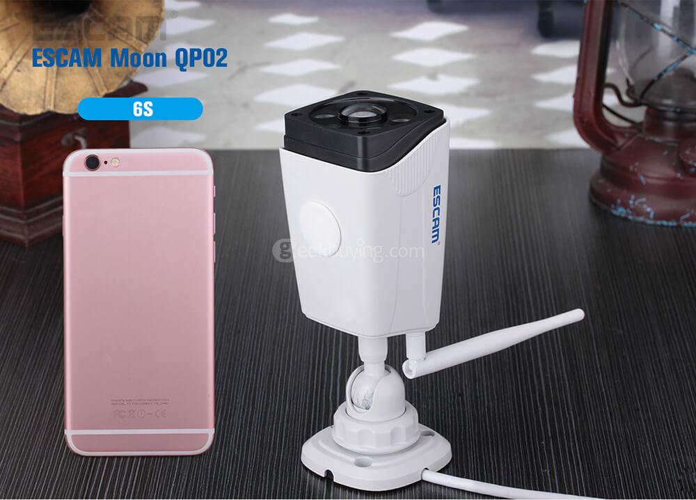 ESCAM Moon QP02 1080P WiFi Panoramic Fisheye Infrared Camera H.264 2 Megapixel 180 Degrees IP66 Waterproof IP Camera - White