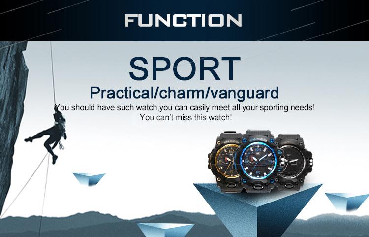RGA R-983 Digital Watch Water Resistant LED Sports Watches Casual Quartz Wristwatch for Men - Black