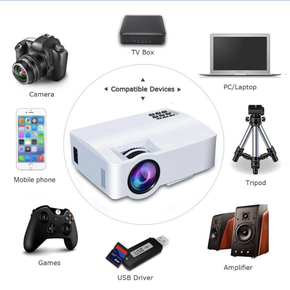 EJIALE A8 150 Lumens 1080P Smart Projector EU Plug - White