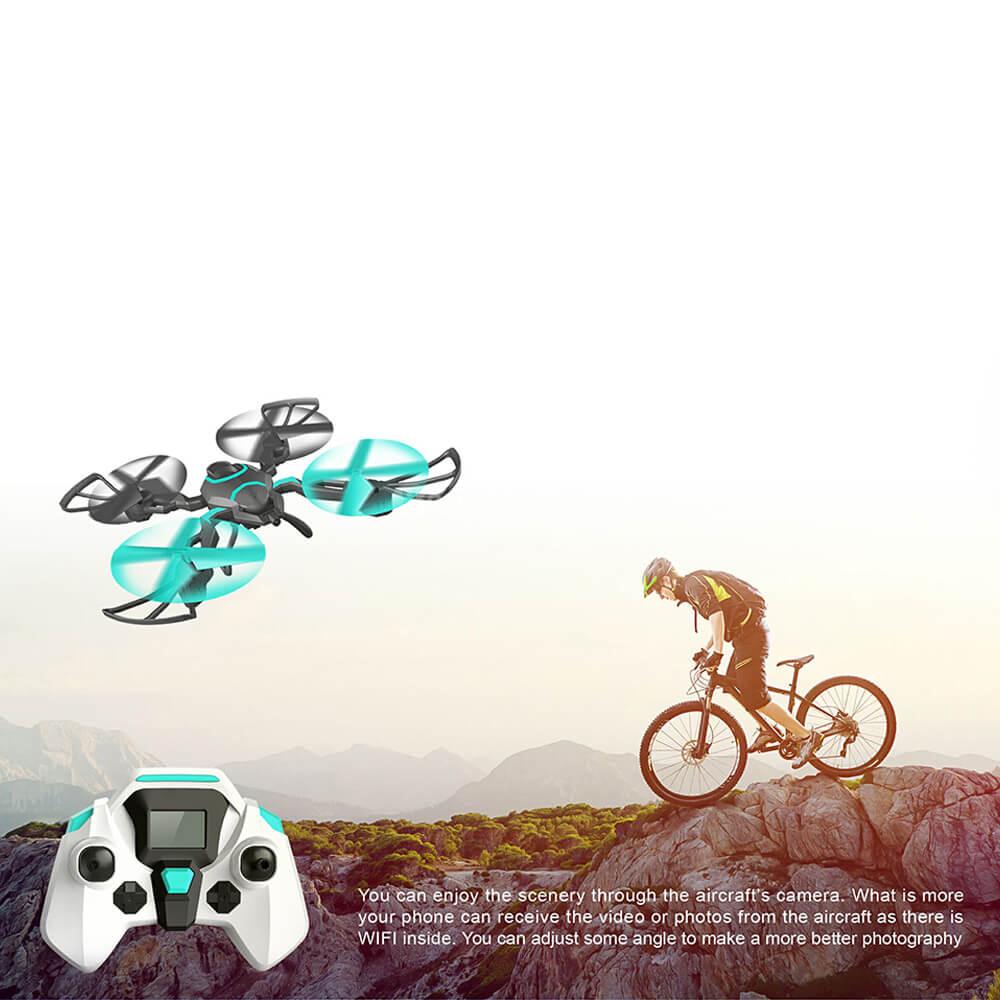 QI ZHI Toys QZ S8 Pro WIFI FPV 0.3MP Camera Foldable Arm with Altitude Hold Headless Mode RC Quadcopter RTF - Black