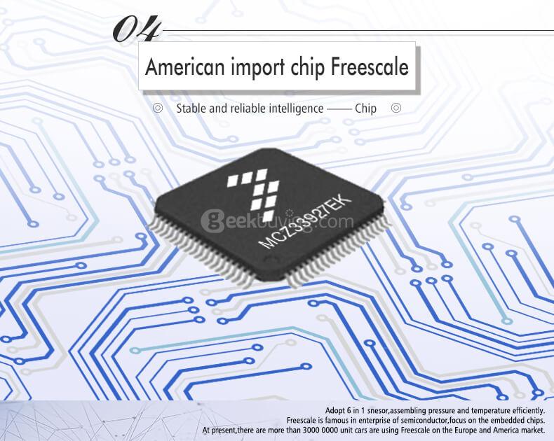 CAREUD T5WF Solar TPMS Tire Pressure Monitoring System USB Interface with Four Outer Sensors - Blue