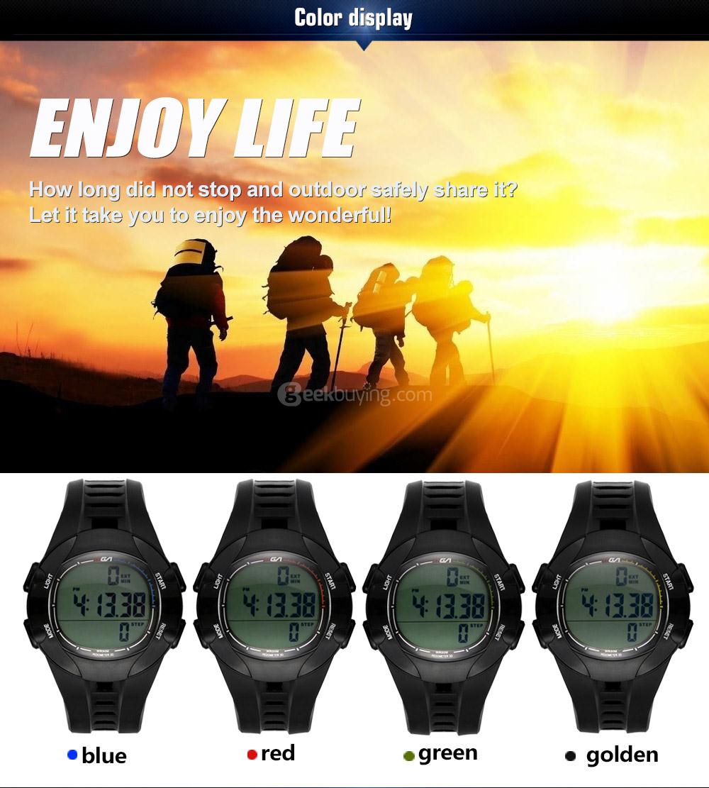 RGA R-988 Digital Watch 50M Water Resistant LED Sports Watches Casual Quartz Wristwatch for Men - Orange