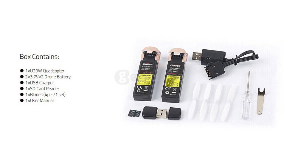 UDI R/C U29W WIFI FPV Foldable Arm with HD 720P Wide-angle Camera Altitude Hold Mode RC Quadcopter - White