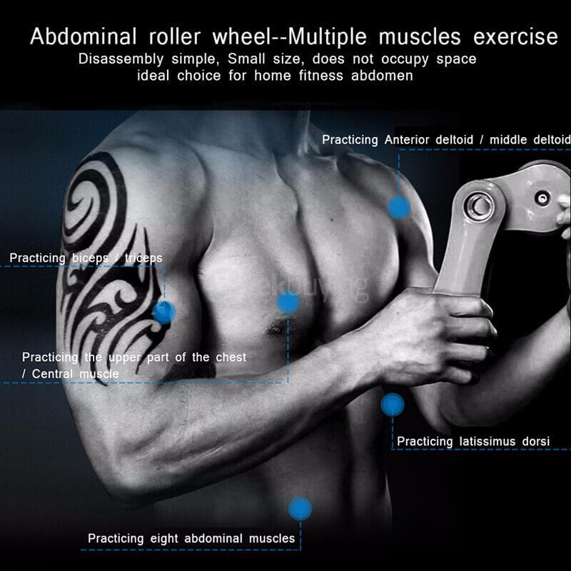 Blascool MD-ABRW-B Foldable Mute AB Roller Double Wheels Abdominal Waist Slimming Indoor Exercise Equipment for Strength