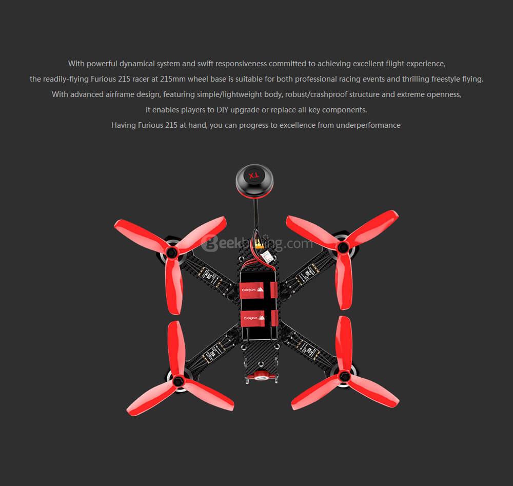 Walkera Furious 215 215mm HD w/600TVL FOV 130 Degree Camera 5.8G 40CH Transmission With LED Light Racing Drone - RTF