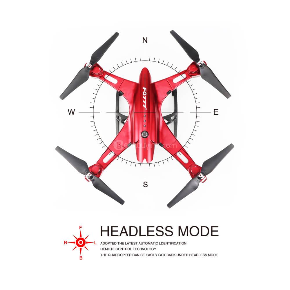 FQ777 FQ02W WIFI FPV Foldable Arm with HD Wide-Angle 2MP Camera Altitude Hold Mode RC Quadcopter RTF - Red