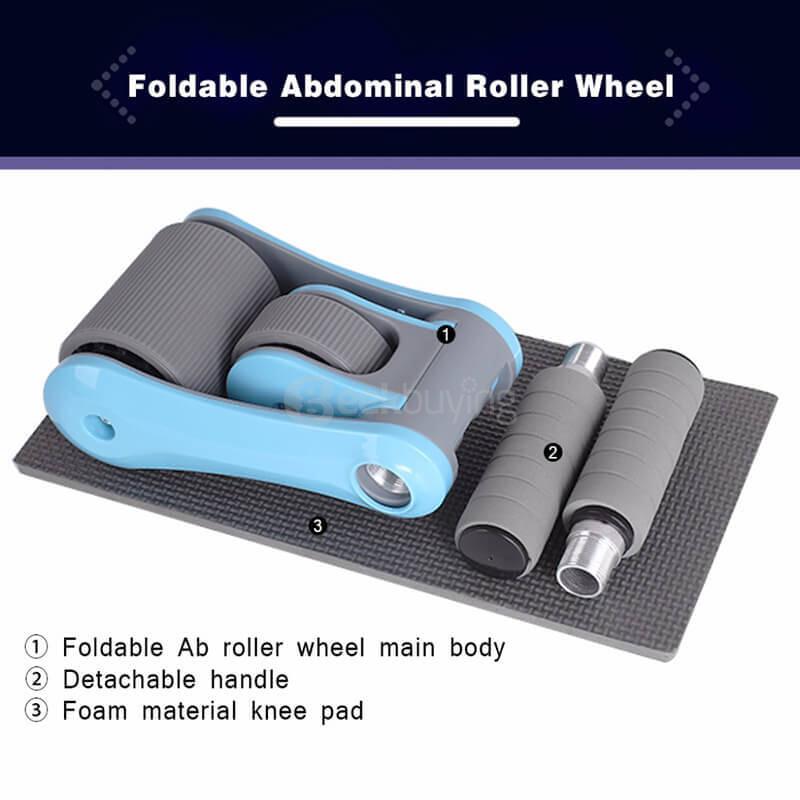 Blascool MD-ABRW-B Foldable Mute AB Roller Double Wheels Abdominal Waist Slimming Indoor Exercise Equipment for Strength