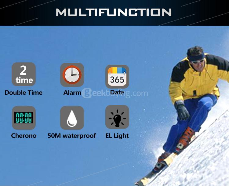 RGA R-983 Digital Watch Water Resistant LED Sports Watches Casual Quartz Wristwatch for Men - Blue