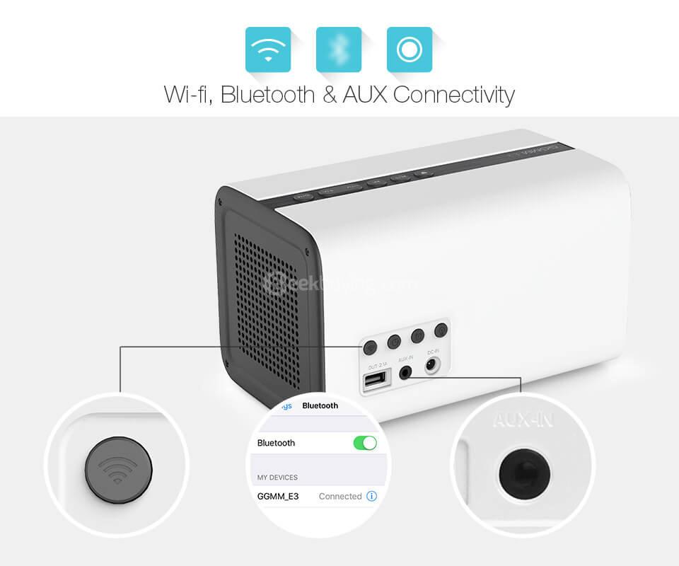 GGMM ES-201 E3 Portable WiFi Bluetooth Dual Wireless Connection Multifunctional Speaker - White