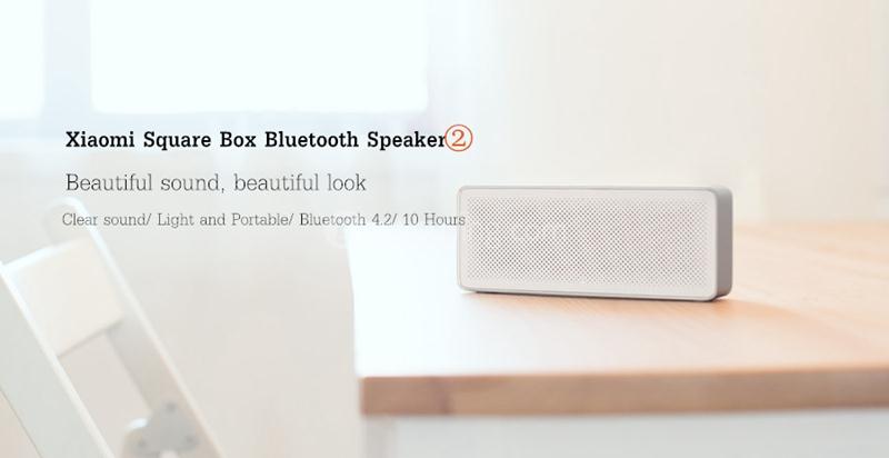 Original Xiaomi Square Box 2 Bluetooth V4.2 1200mAh AUX Line-in Hands-free Wireless Speaker with Mic - White