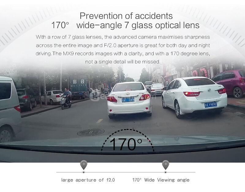 CARSUITE MX9 Car DVR 1080P 3.0-inch IPS LCD 70 Degree Cyclic Recording Motion Detection - Silver