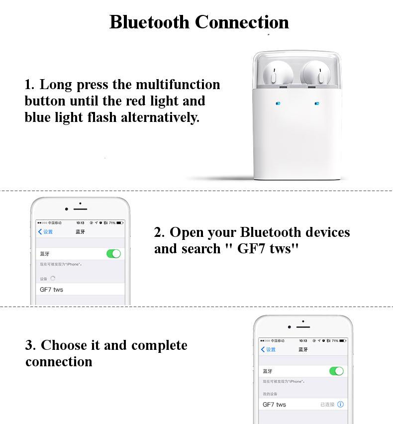 DACOM GF7 TWS Charger Storage Box Voice Prompt Stereo Dual Bluetooth V4.2 Earphone - White