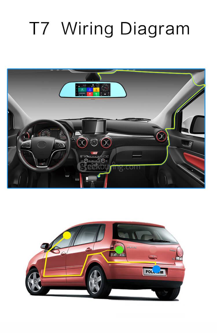 CARSUITE T7 Smart Android Car Rearview Mirror Camera FHD 1080P GPS - Black