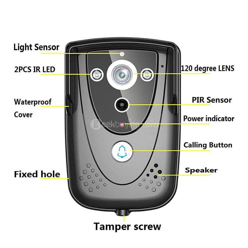 Ennio WI-FI Wireless Video Door Phone Doorbell Intercom With Night Vision waterproof IP55