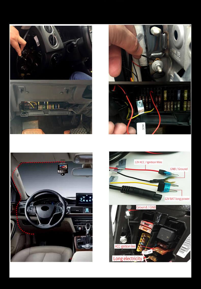 X360 360 Degree Panoramic WiFi Car DVR 2.5' IPS LCD 5.0 MP CMOS 1080P Wide Angle Lens Car DVR - Black