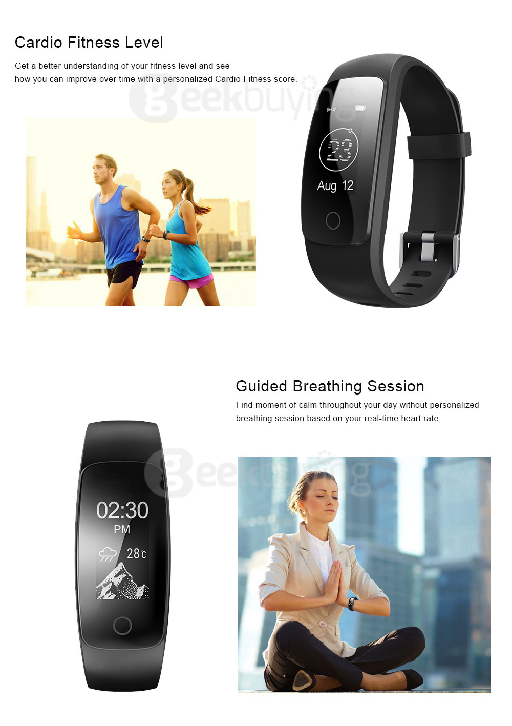 Makibes ID107 Plus Smart Bracelet 0.96 Inch IP67 Bluetooth OLED Activity Tracker Heart Rate Tracker Call Answer Compatible with Android iOS - Green