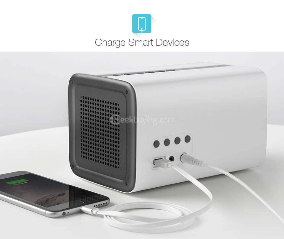 GGMM ES-201 E3 Portable WiFi Bluetooth Dual Wireless Connection Multifunctional Speaker - White