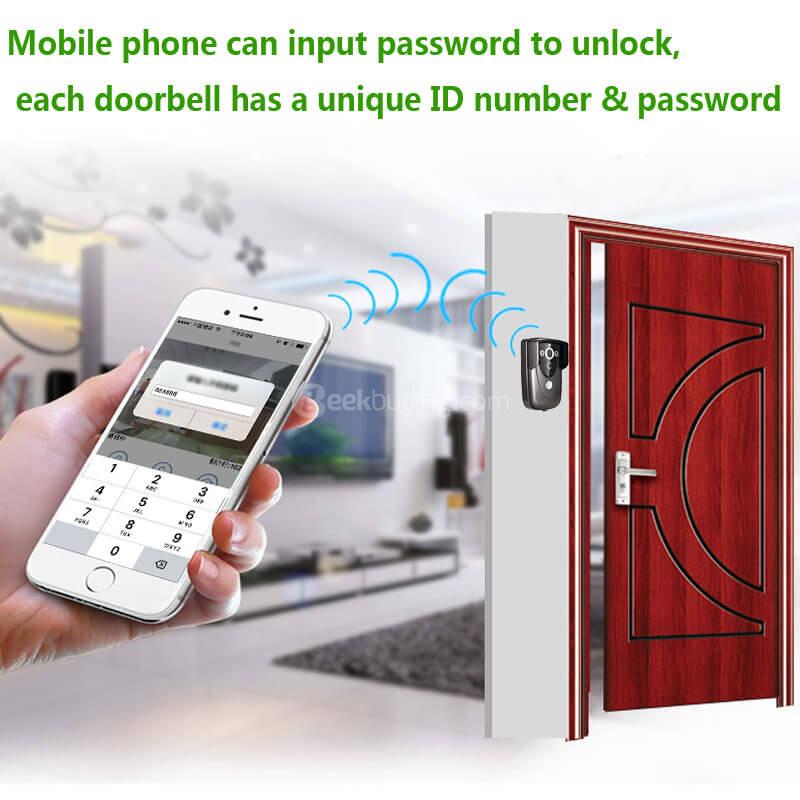 Ennio WI-FI Wireless Video Door Phone Doorbell Intercom With Night Vision waterproof IP55
