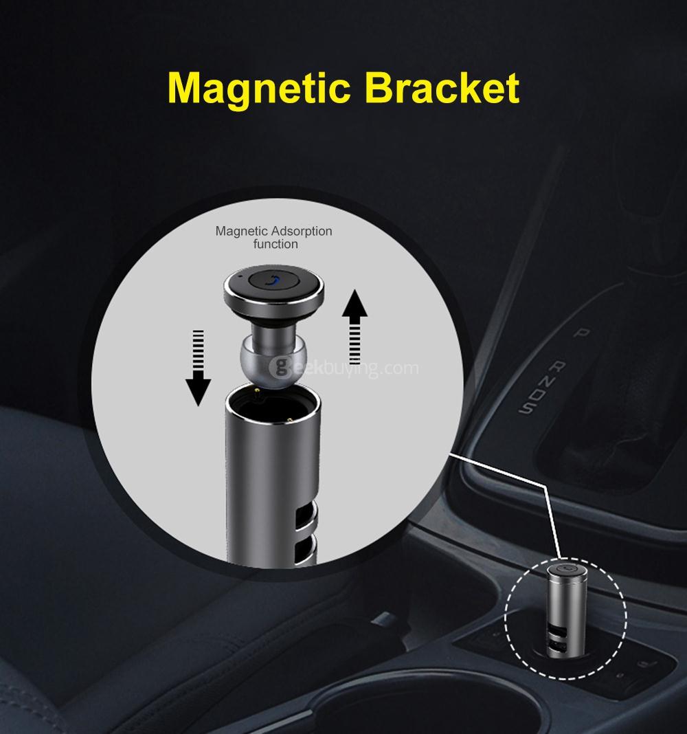 AWEI A870BL Dual USB Car Charger Bluetooth V4.1 Earphones - Rose Gold