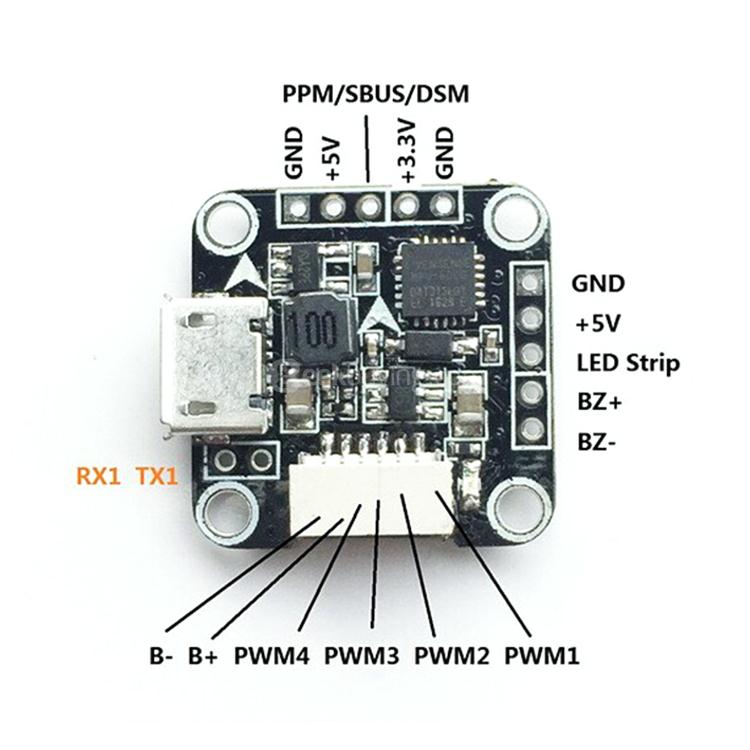 Redpawz Super_S Betaflight 3.1.0 Micro F3 16 X 16mm 1.8g 2-4S Flight Control Board with 5V/1A BEC for FPV Racing Drone