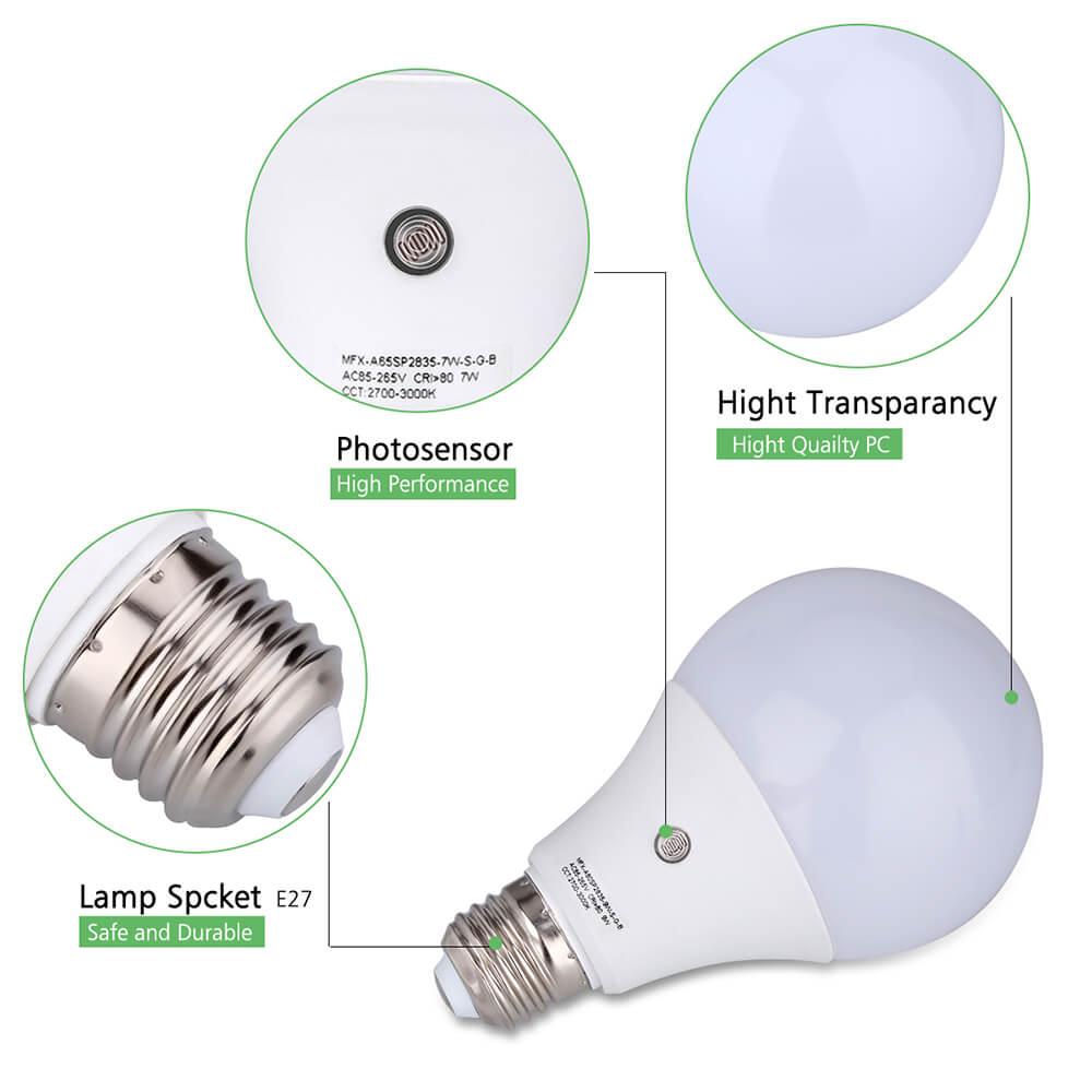 E27 MFX-A80SP5730-9W-S-G-B LED Sensor Bulb Warm Light - White