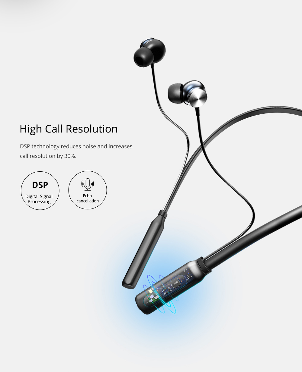 Tronsmart Encore S2 Magnetic Bluetooth 4.1 Neckband Sports Headphones - Black