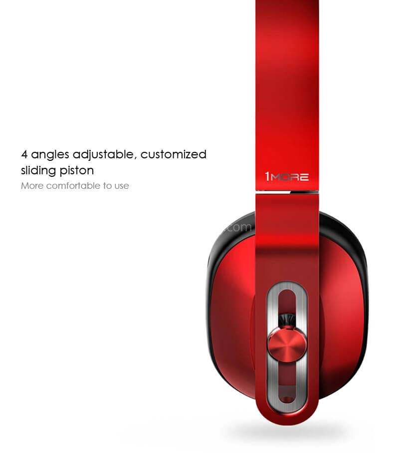 1MORE Super Bass Wired Headphones 3.5mm Jack with Mic - Black + Red