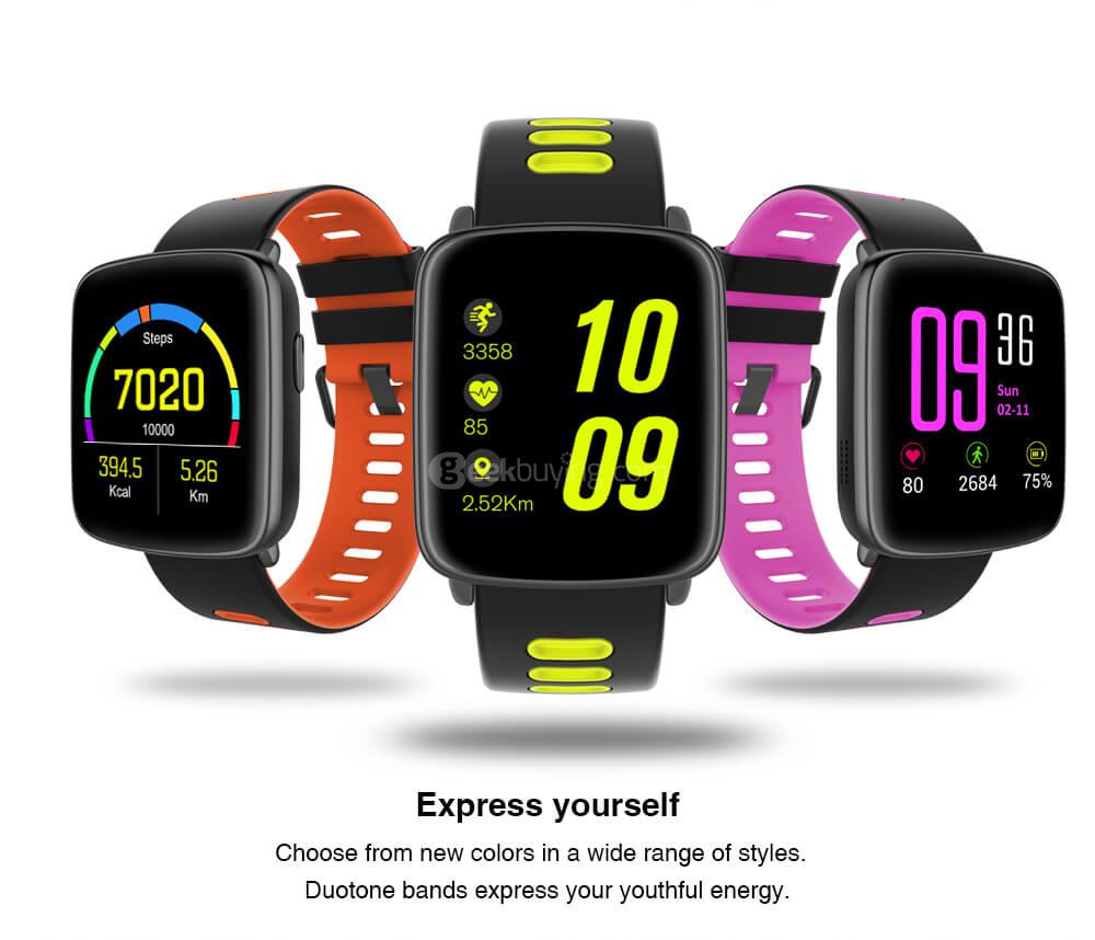 Makibes GV68 Smart Watch MTK2502 IP68 Water Resistant Bluetooth Message Call Reminder Remote Camera Compatible with IOS Android - Pink
