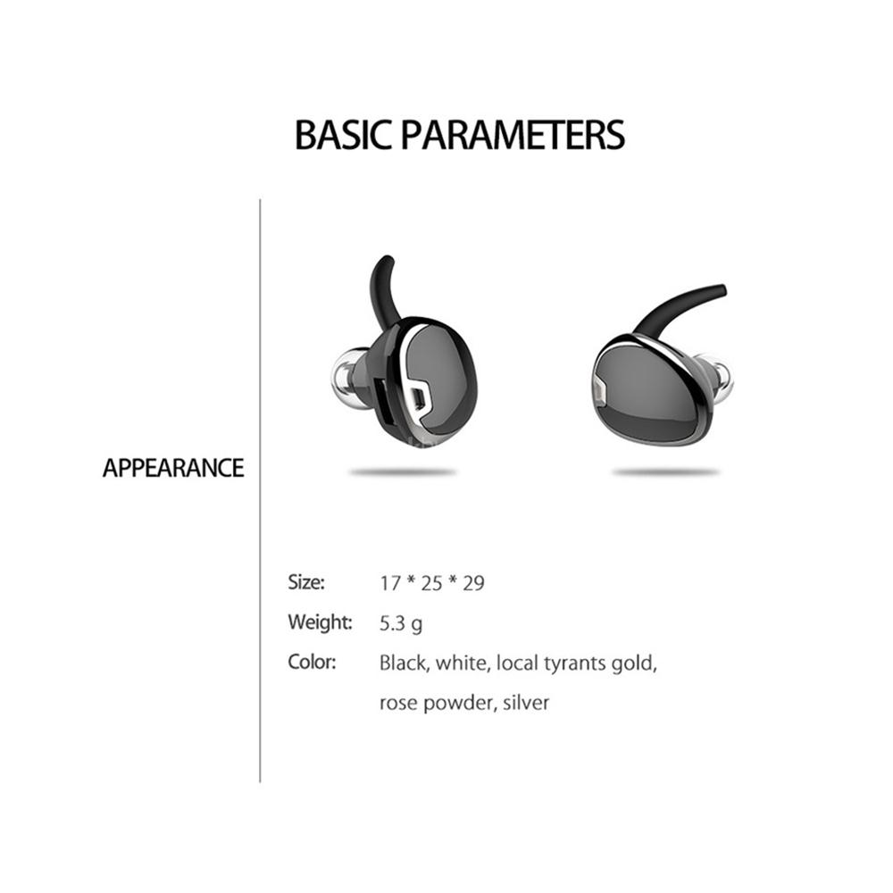 SP01 Wireless Bluetooth 4.1 Mini Invisible Earphone Sports Running Headphone with Mic - Gold