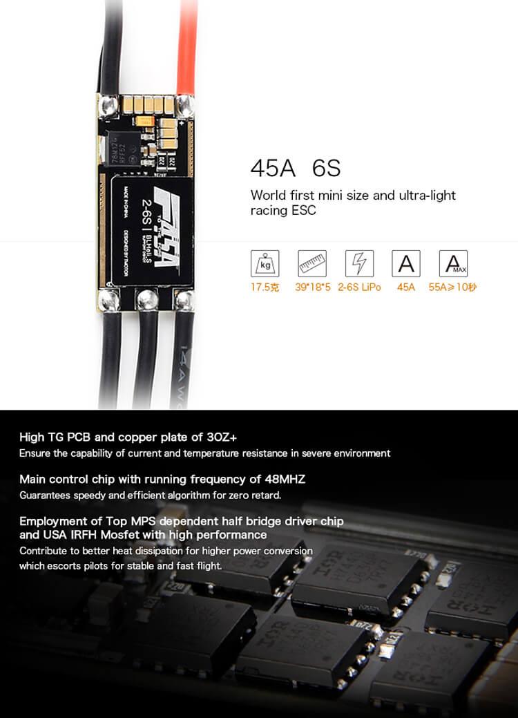 T-Motor F45A 2-6S BLHELI_S DSHOT ESC for FPV Racing Drone