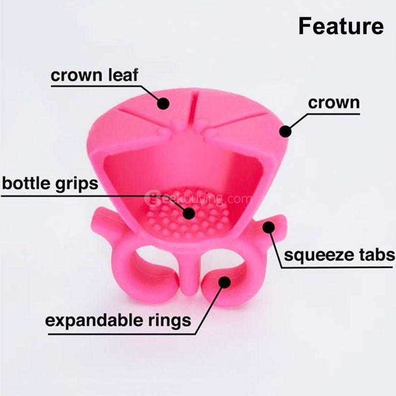 Wearable Nail Polish Bottle Holder Silicone Round Holder -Pink