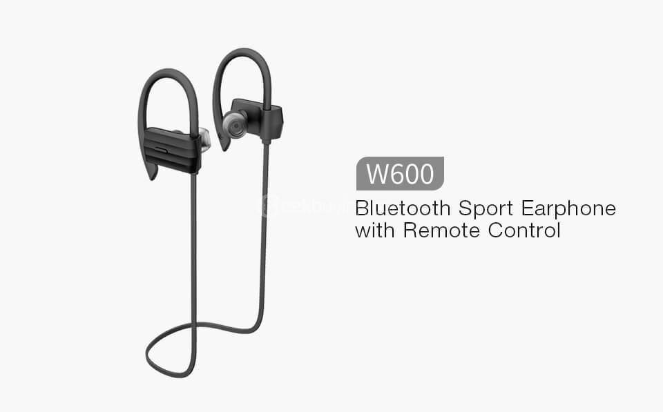 GGMM W600 Wireless Bluetooth V4.1 Sports Earphone with Remote Control - Black