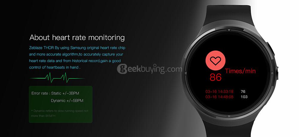Zeblaze THOR 3G Smart Watch Phone 1.4 Inch AMOLED Display Android 5.1 MTK6580 Quad Core GPS 1GB RAM 16GB ROM - Black