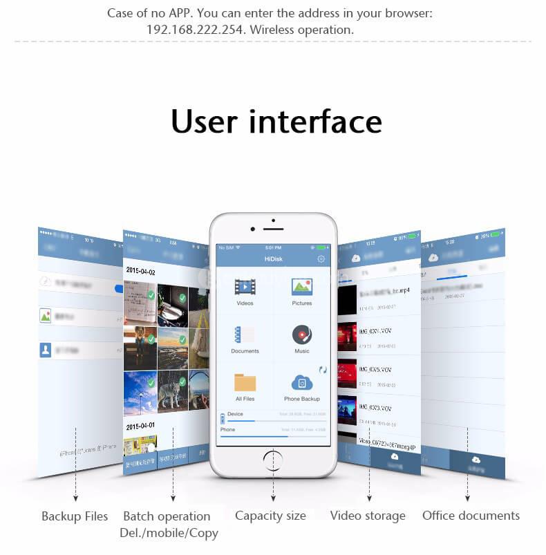 DM WFD015 WiFi Wireless 32GB U Disk Flash Drive for iOS / Android -White