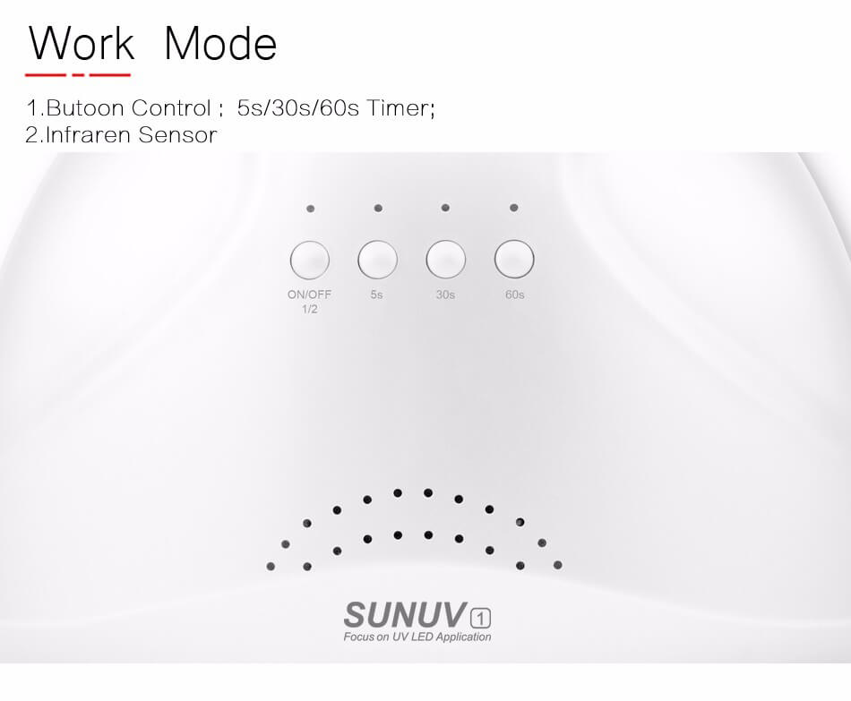 SUNONE 48W UV LED Nail Dryer - White